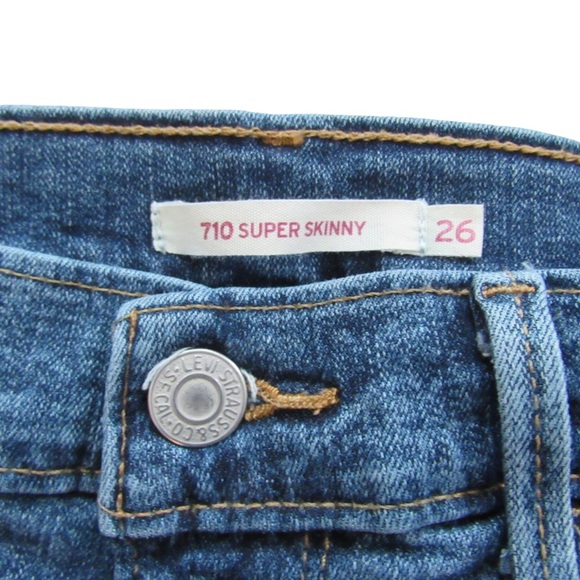 Levi’s 710 Super Skinny Jeans Size 26 Medium Wash Mid Rise Pockets Casual - Picture 5 of 6
